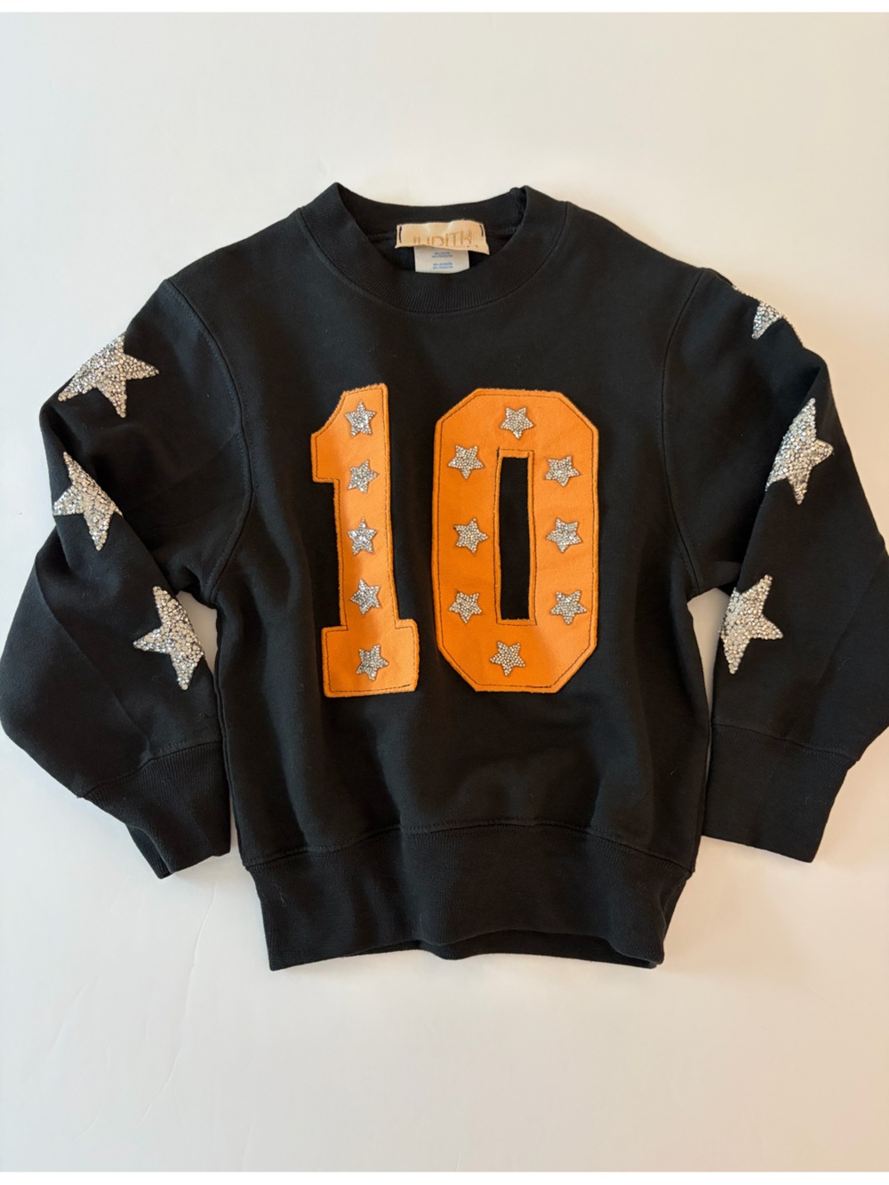 Judith March Kids Girls XS Orange Black Sweatshirt Football Game Day Fall Cheer